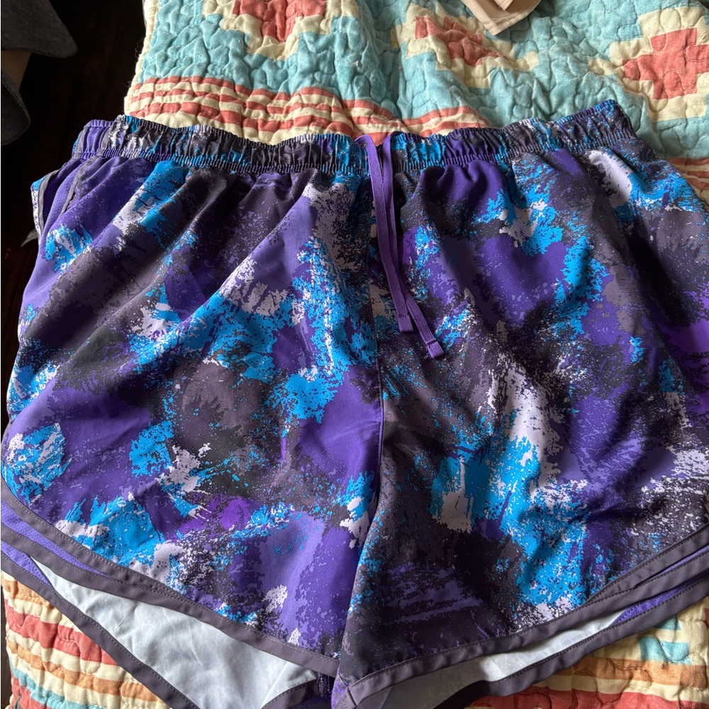Nike Athletic Shorts in Purple and Blue with Galaxy Design